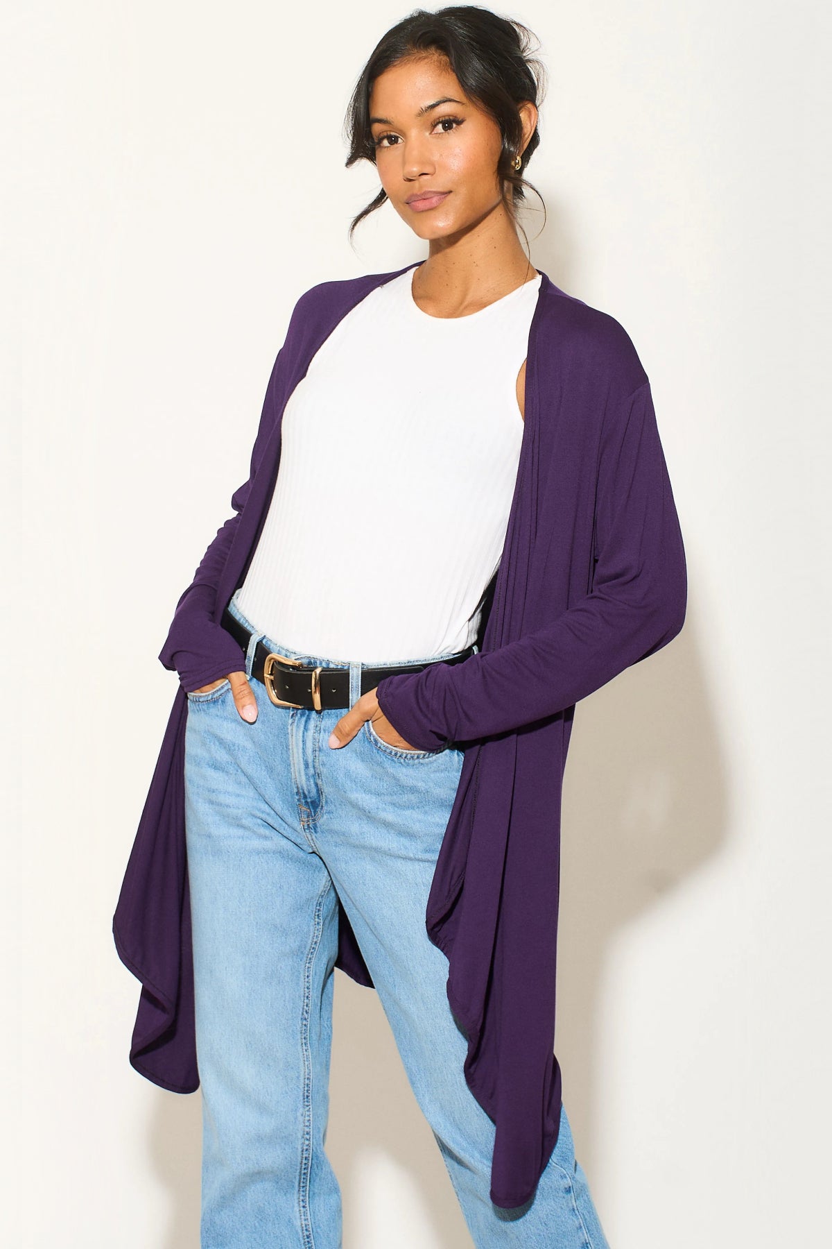 Purple Waterfall Cardigan