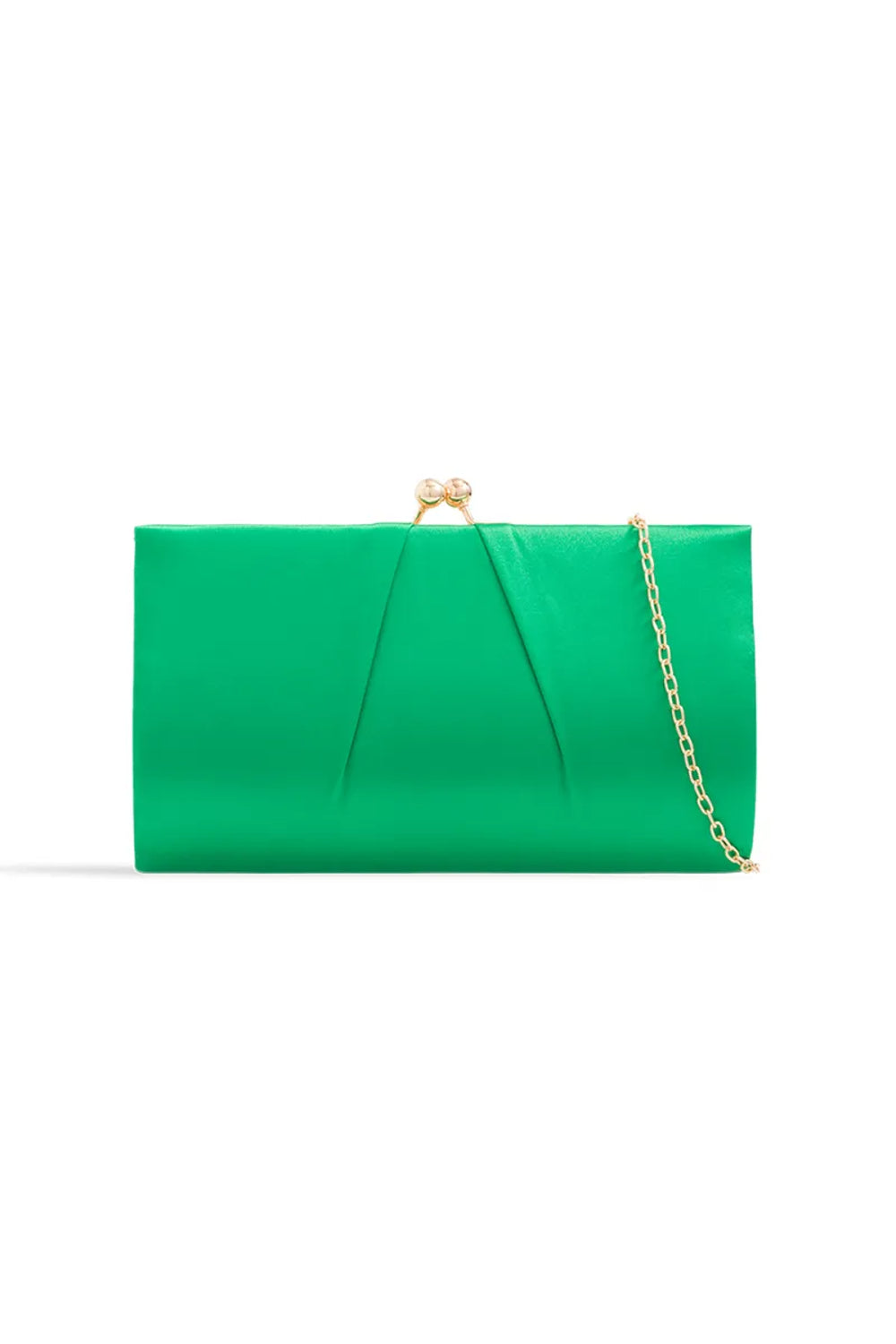 Green Satin Clutch Bag
