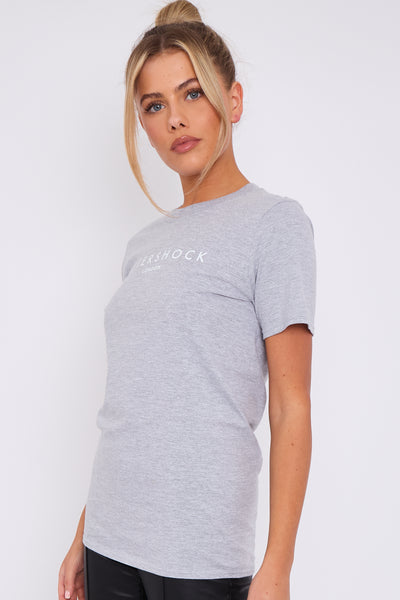 Grey Logo Short Sleeve Round Neck T-Shirt