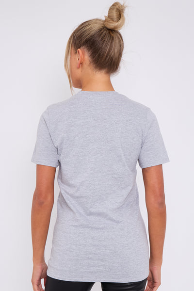 Grey C'est La Vie Short Sleeve Round Neck T Shirt
