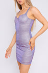 Judy Lavender Blue Sparkly Mini Bodycon Dress