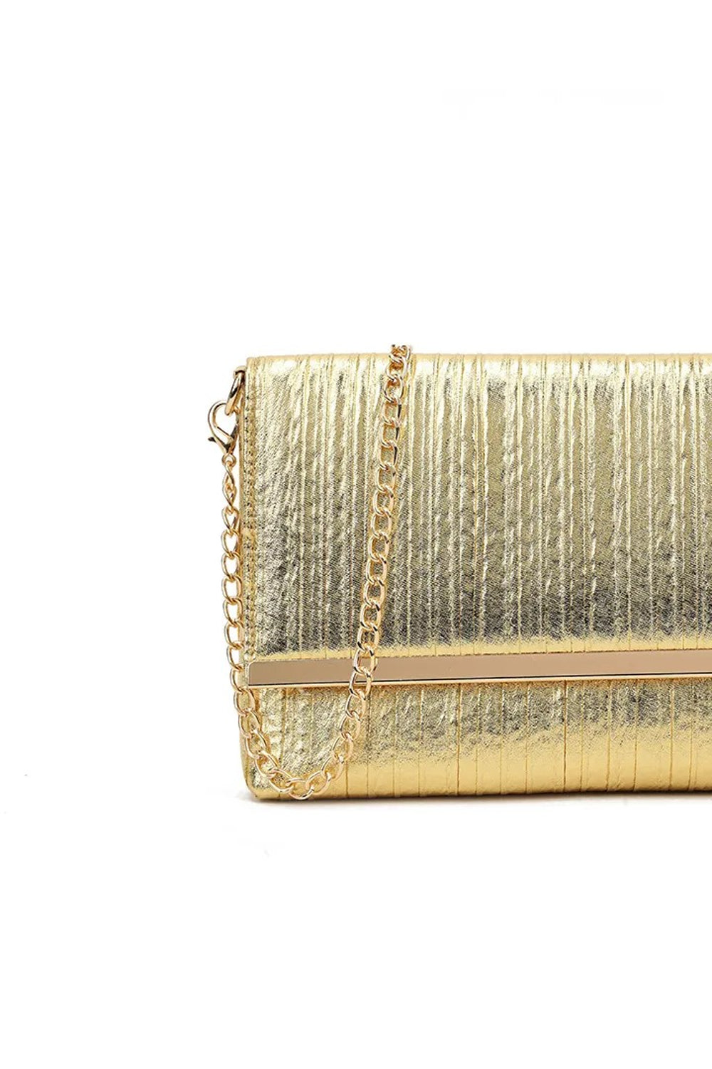 Gold Pleated Clutch Bag