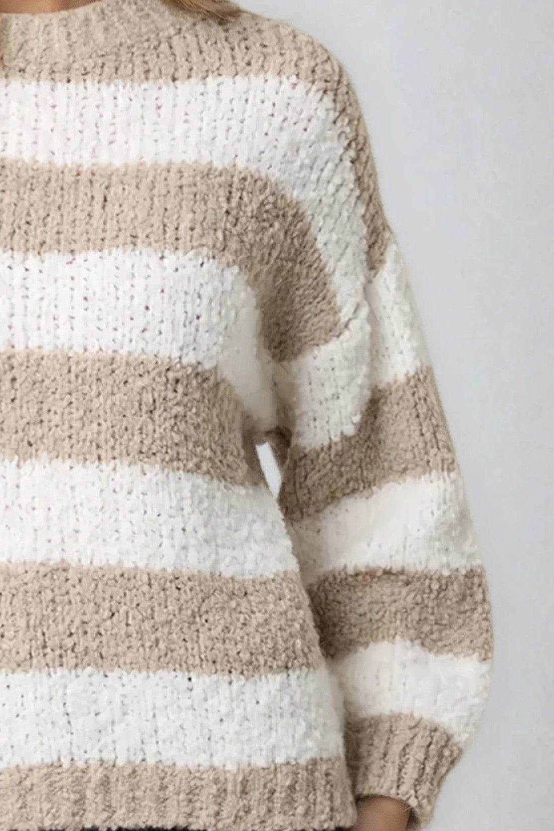 Beige Boucle Wool Blend Jumper