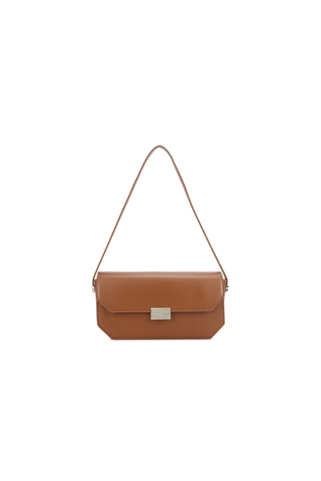 Brown Faux Leather Shoulder Bag