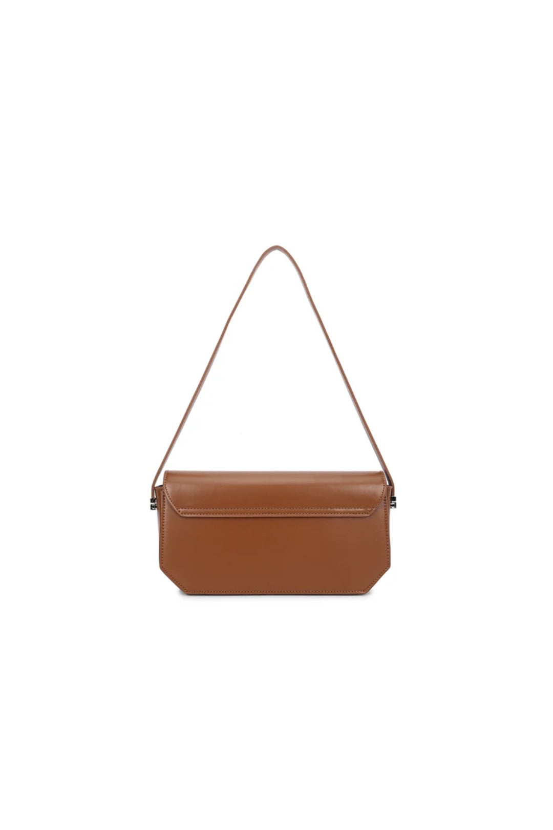 Brown Faux Leather Shoulder Bag