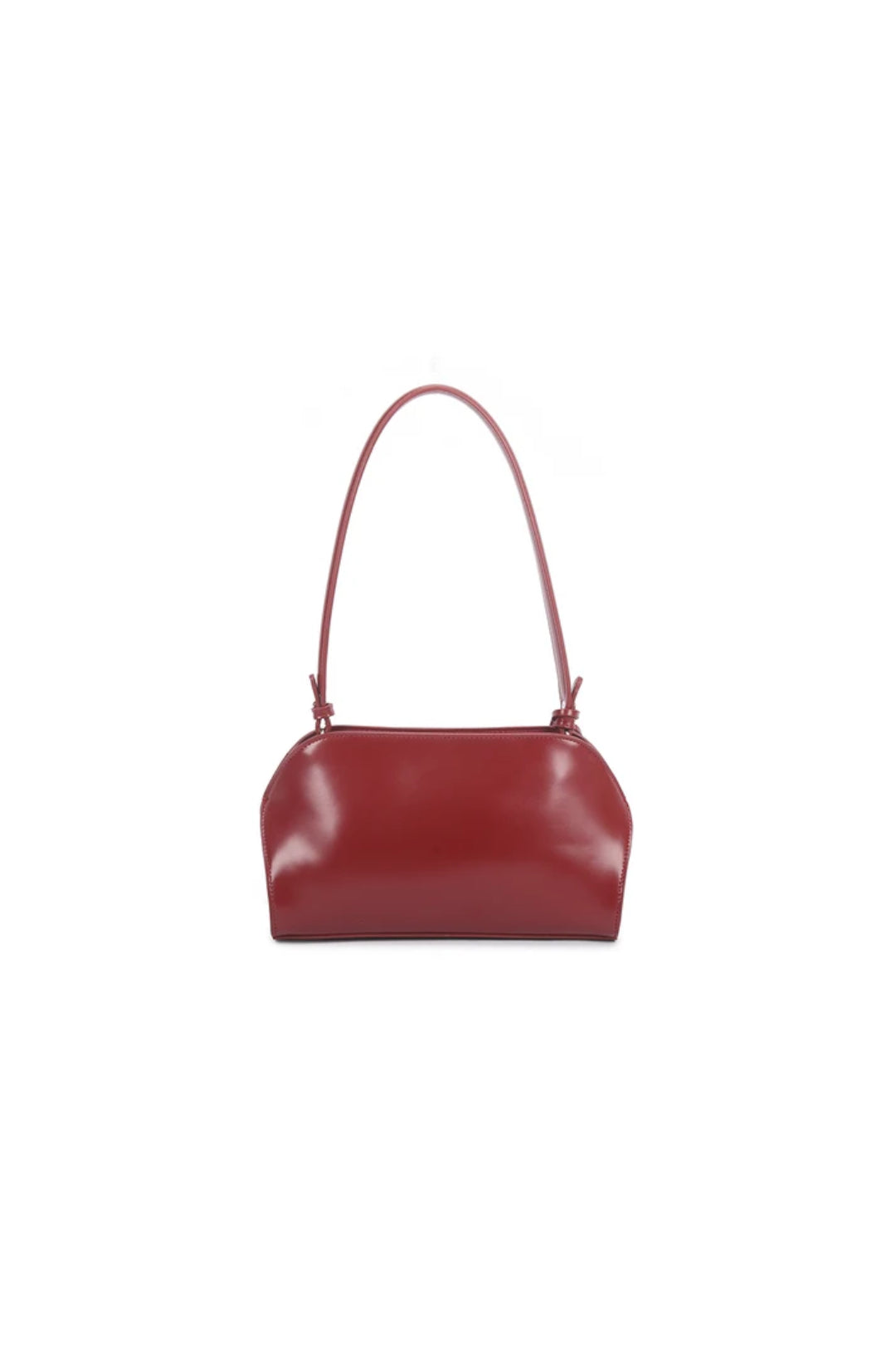 Cherry Red Faux Leather Shoulder Bag with Tassel Charms