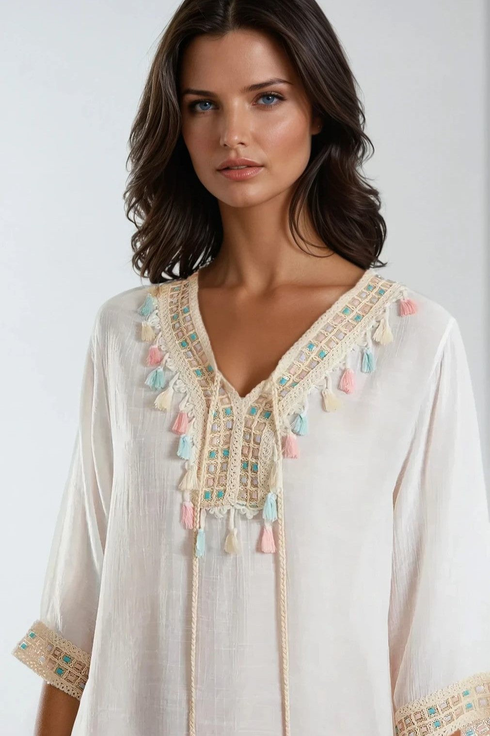 Beige Beach Tunic Dress
