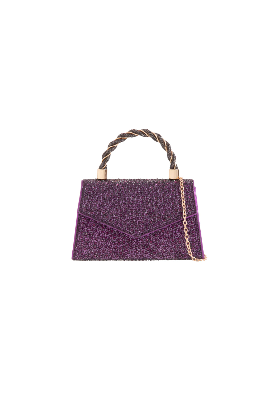 Purple Diamante Top Handle Bag