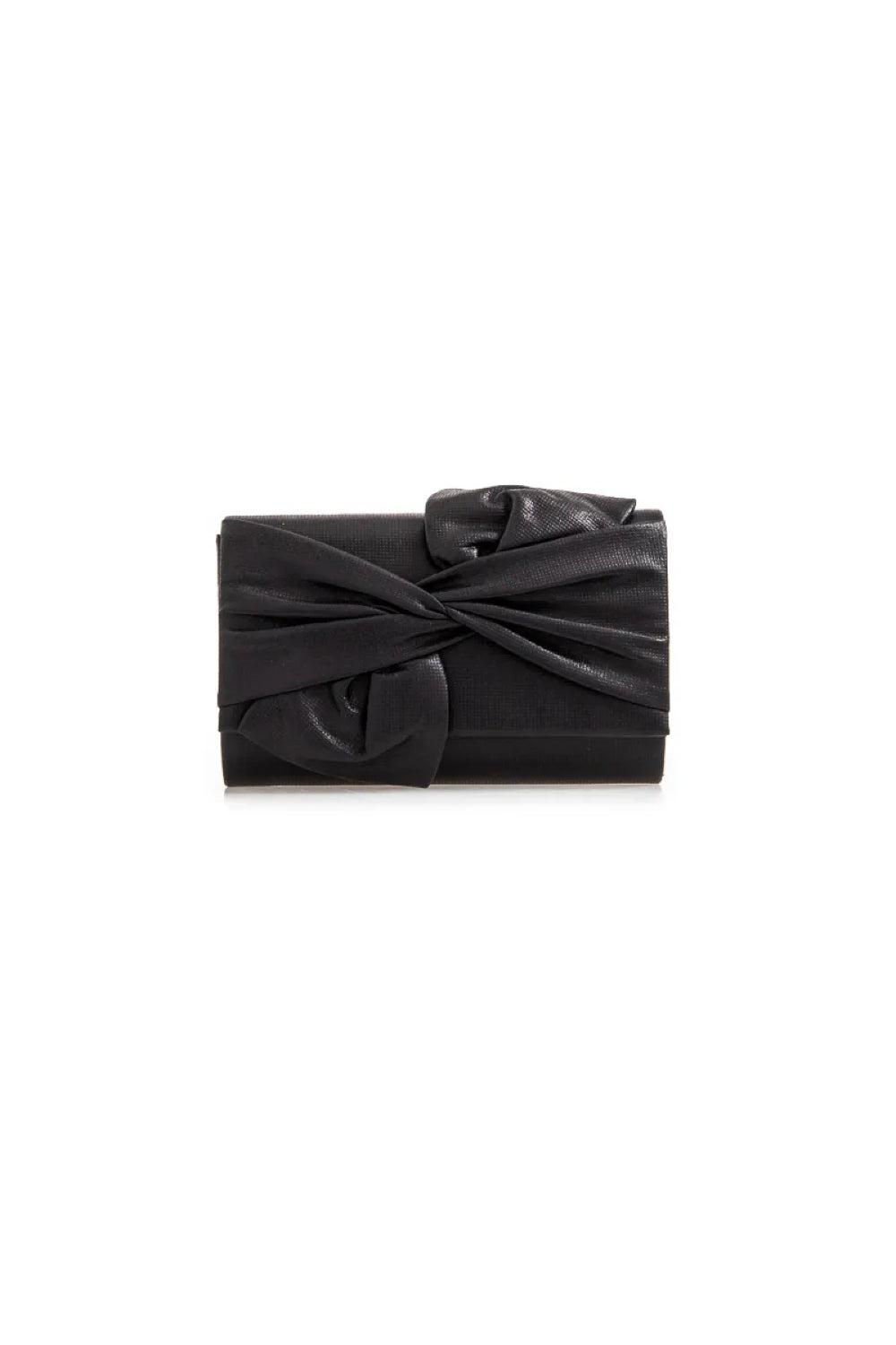 Black Evening Clutch Bag with Bow Detail