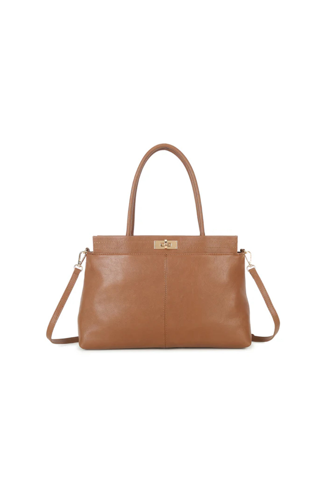 Brown Faux Leather Handbag