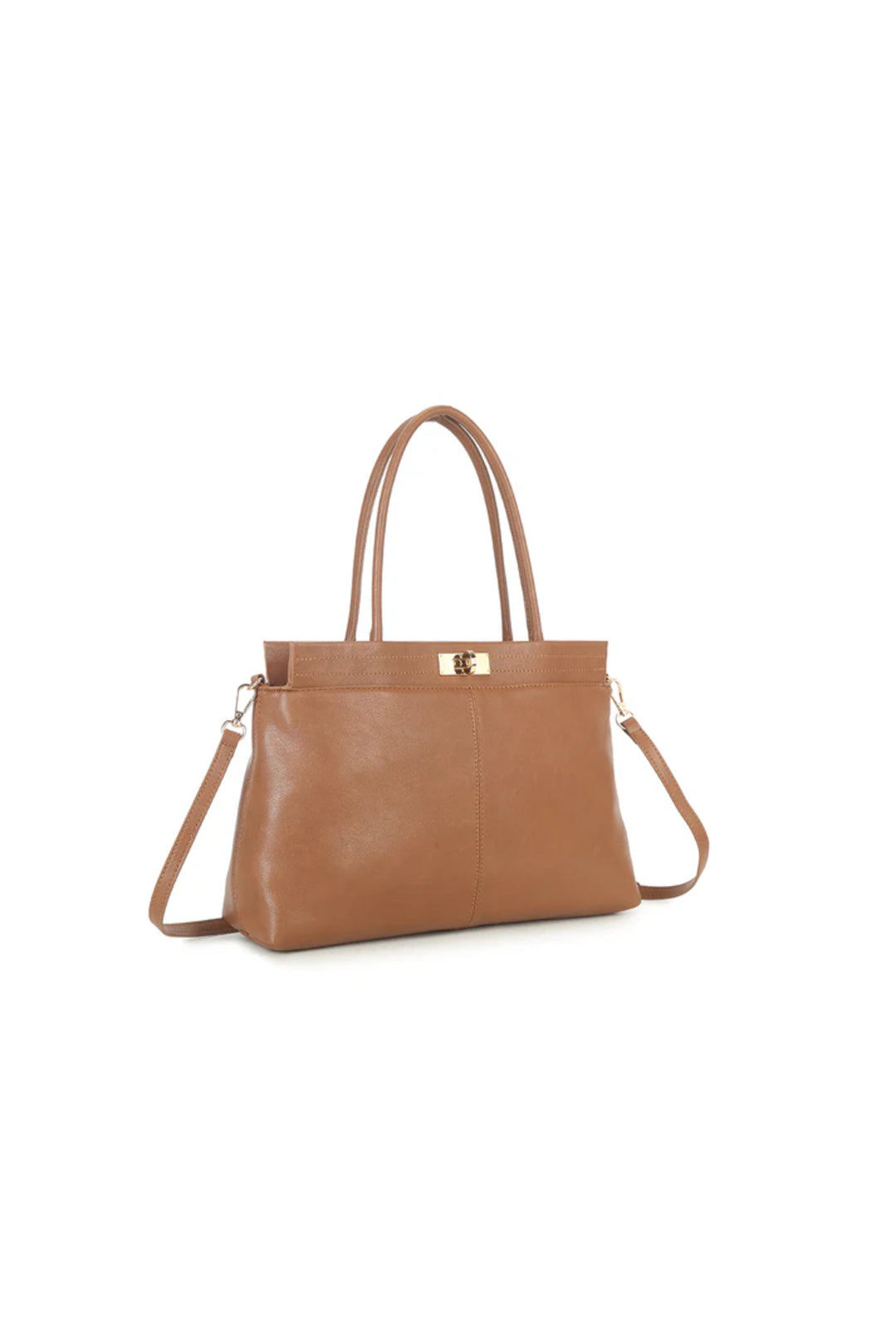 Brown Faux Leather Handbag