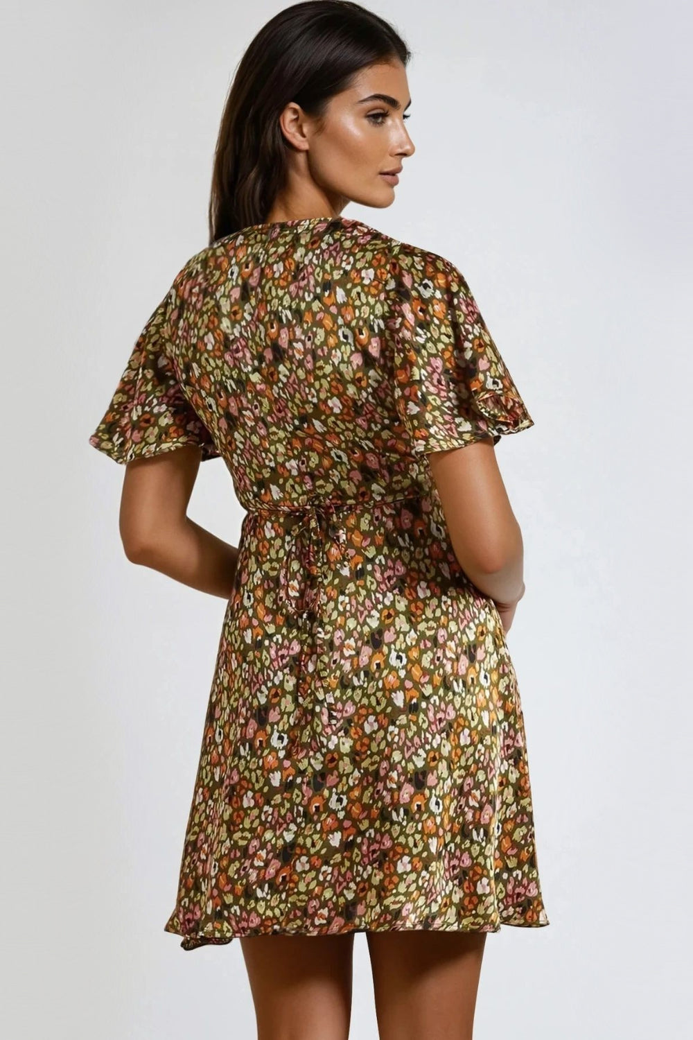 Khaki Animal Print Mini Dress