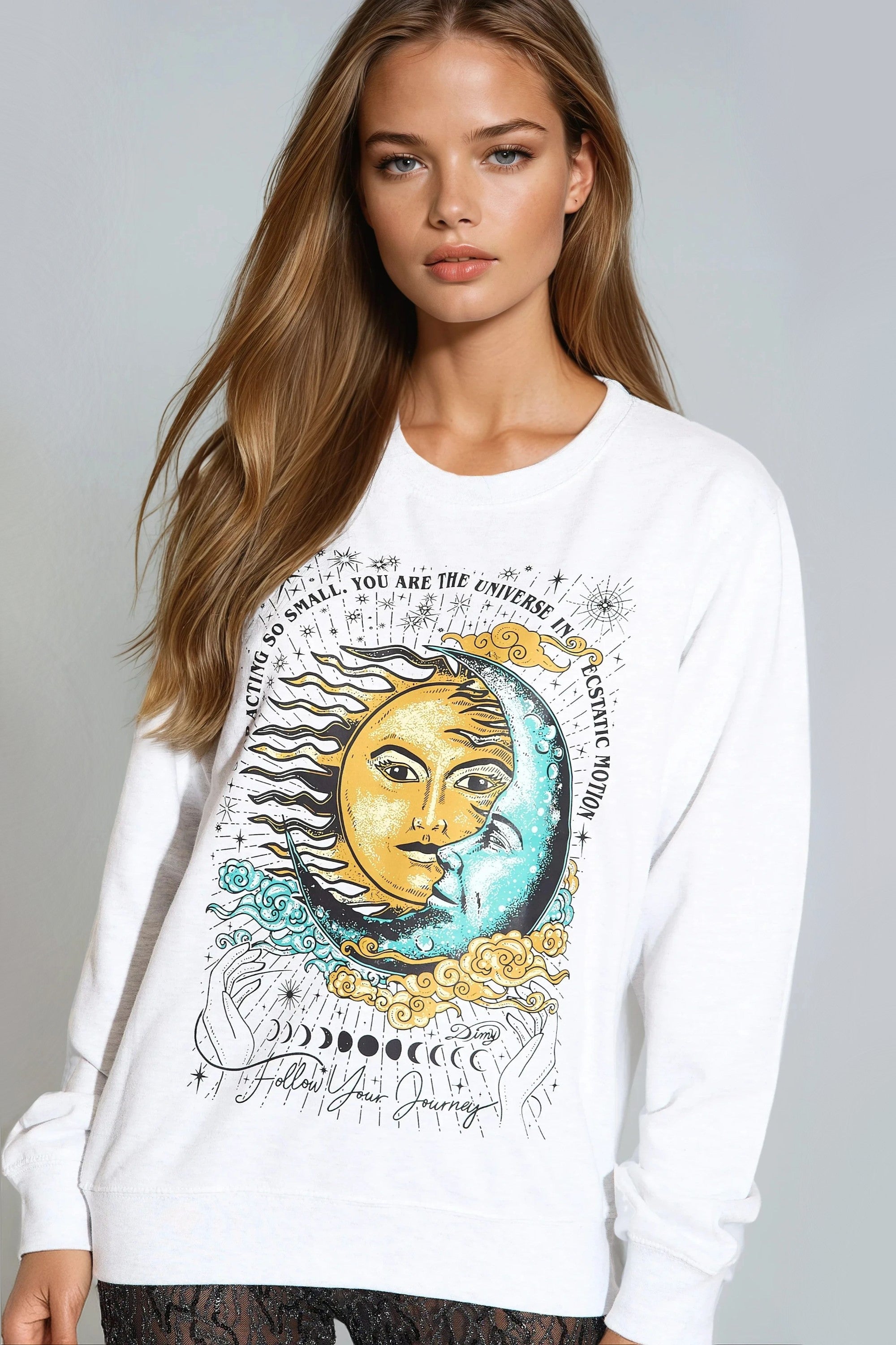 White Follow Your Journey Sweatshirt
