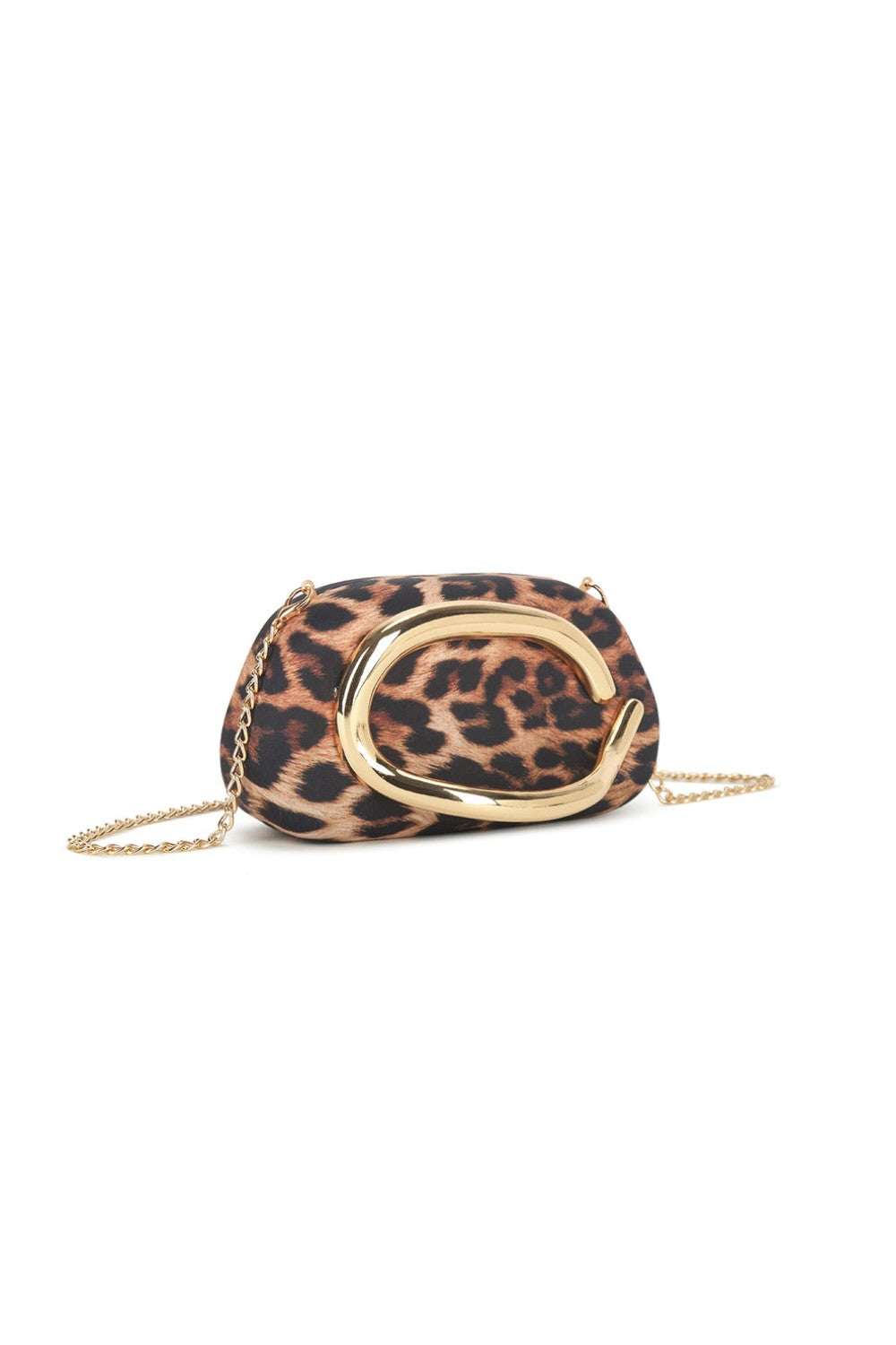 Gold Leopard Clutch Bag