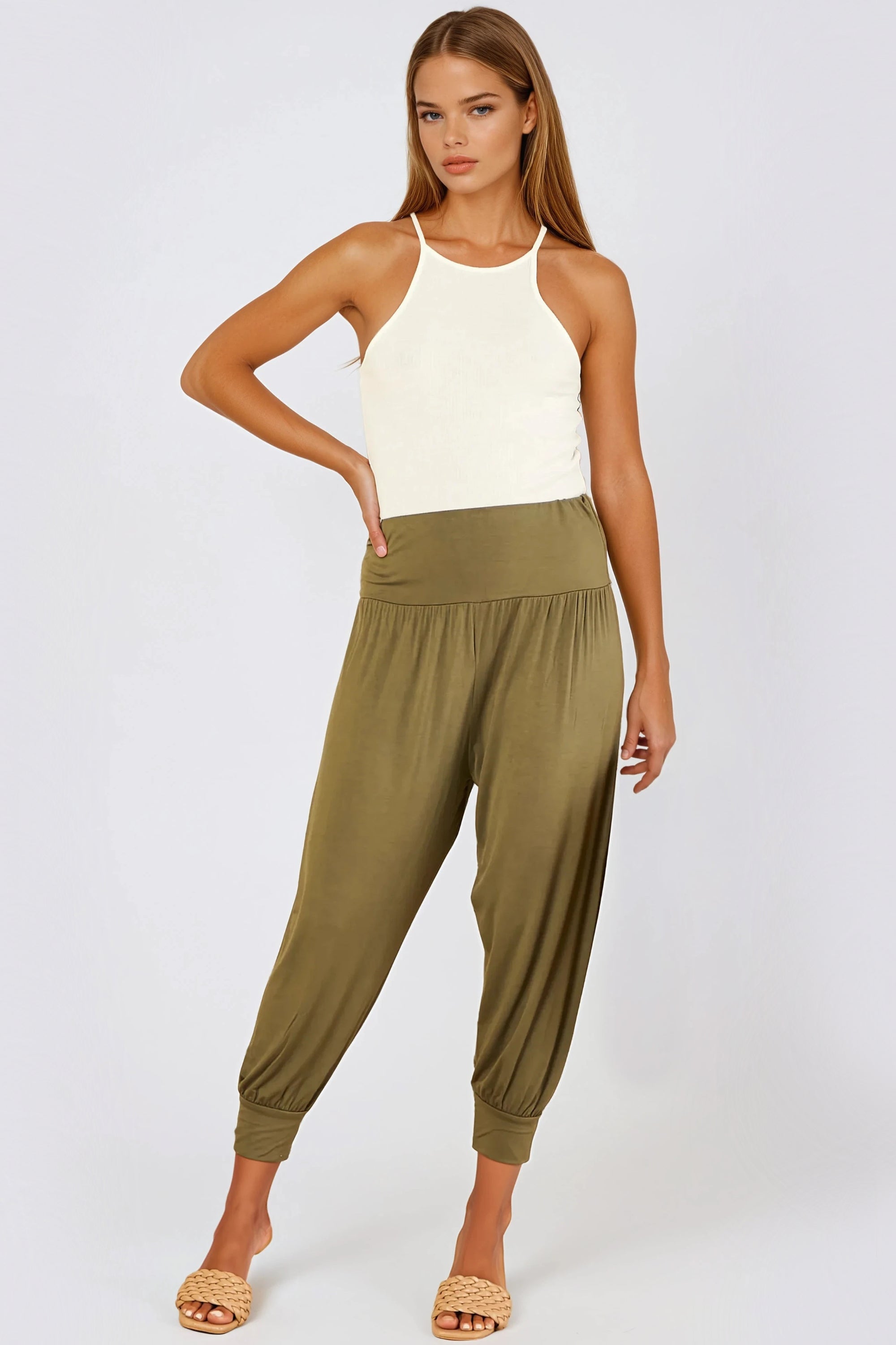 Khaki Harem Pants