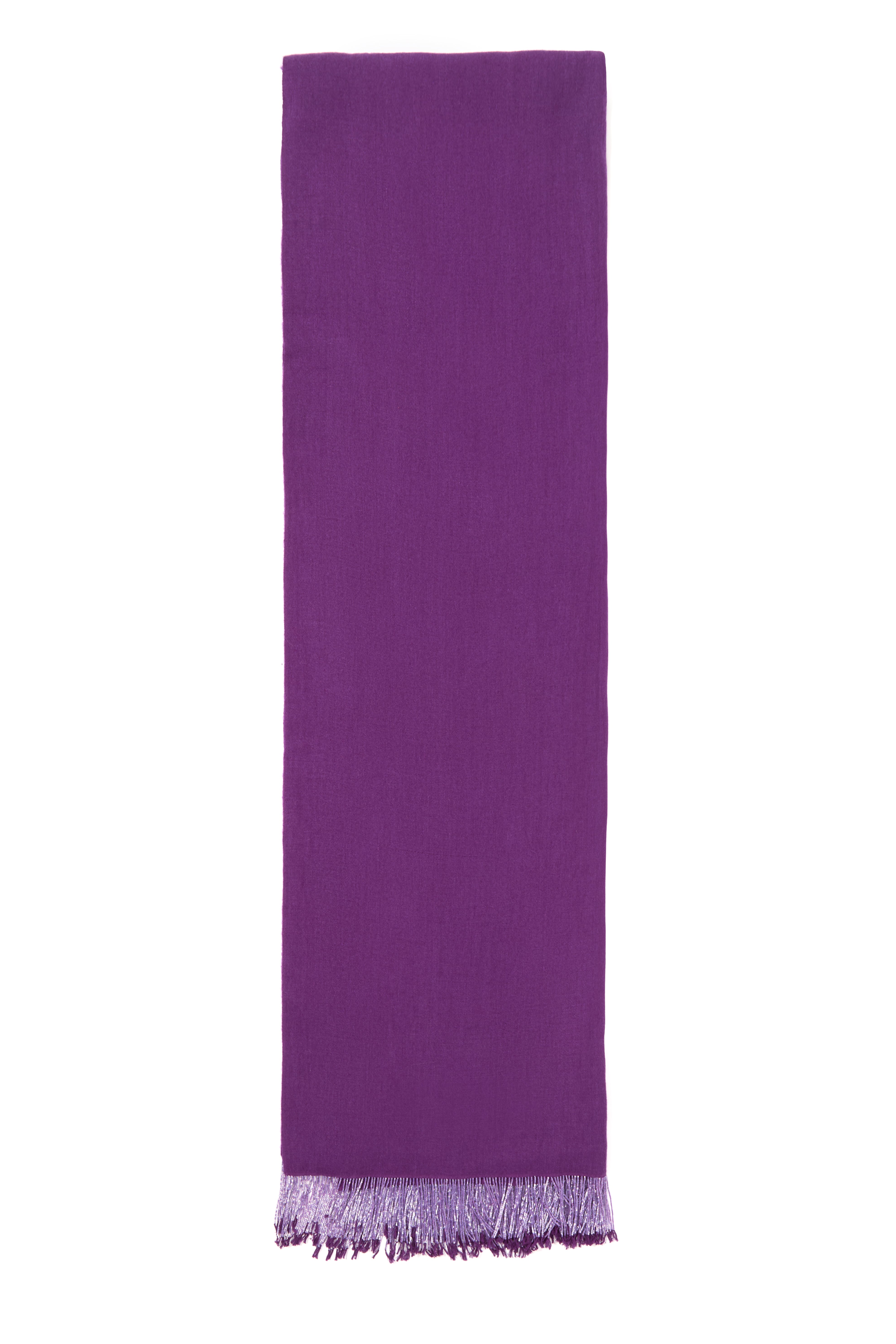 Purple Pashmina Shawl with Beaded Tassels