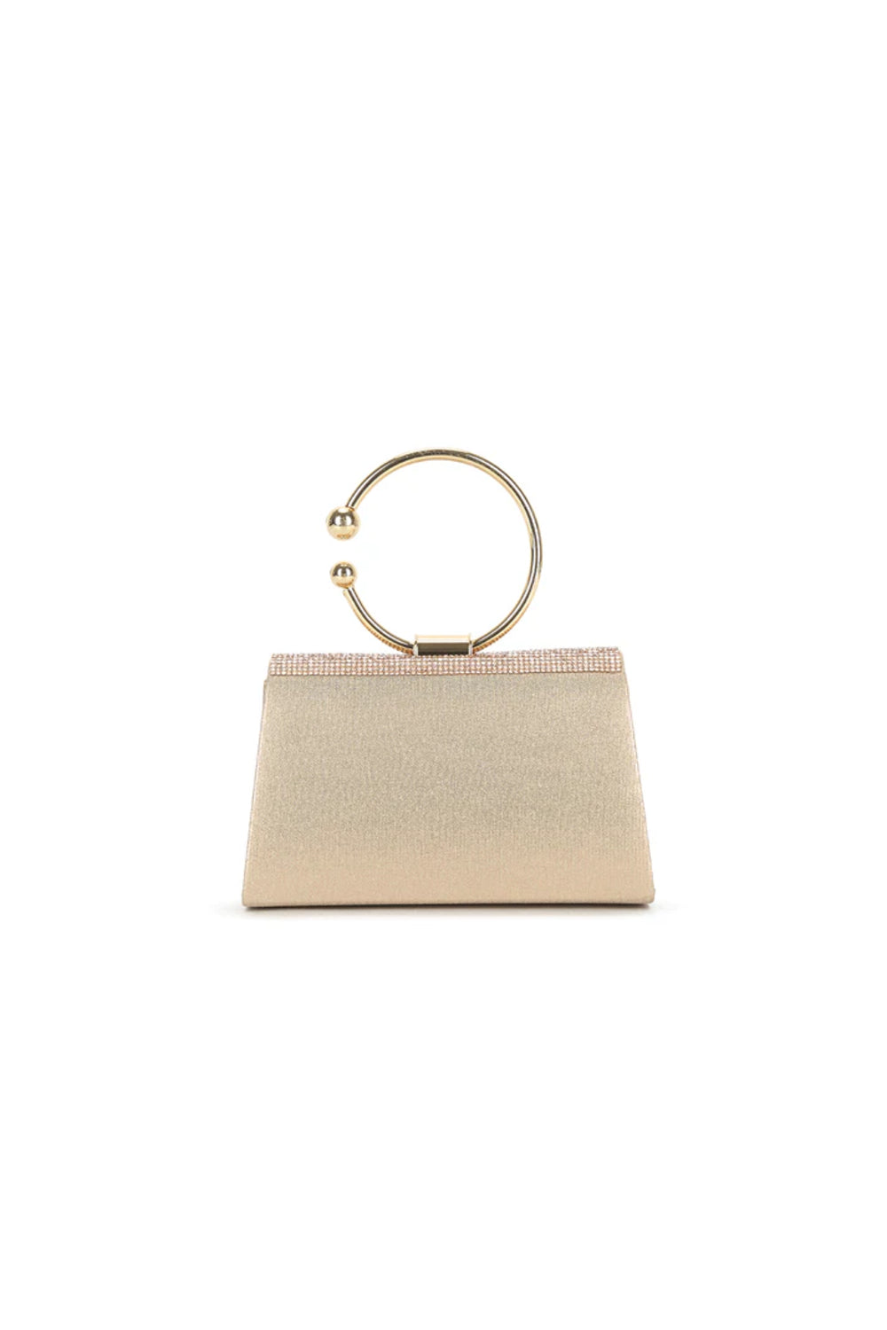 Rose Gold Glitter Ring Handle Evening Bag