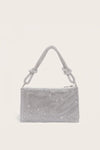 Silver Soft Crystal Mesh Evening Bag