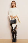 Ivory Soft Knit Poncho with Star Detail