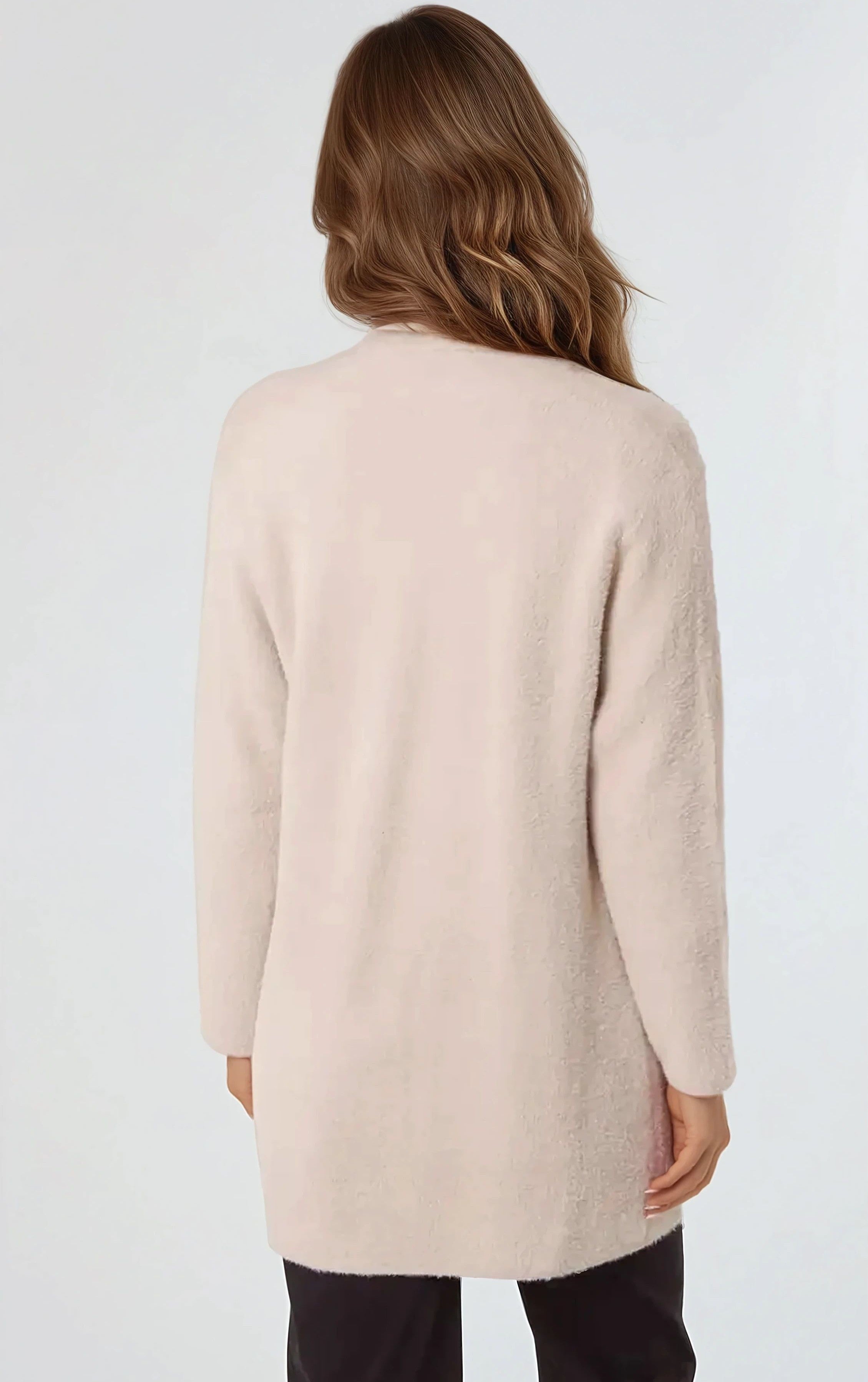 Beige Soft Open Front Cardigan