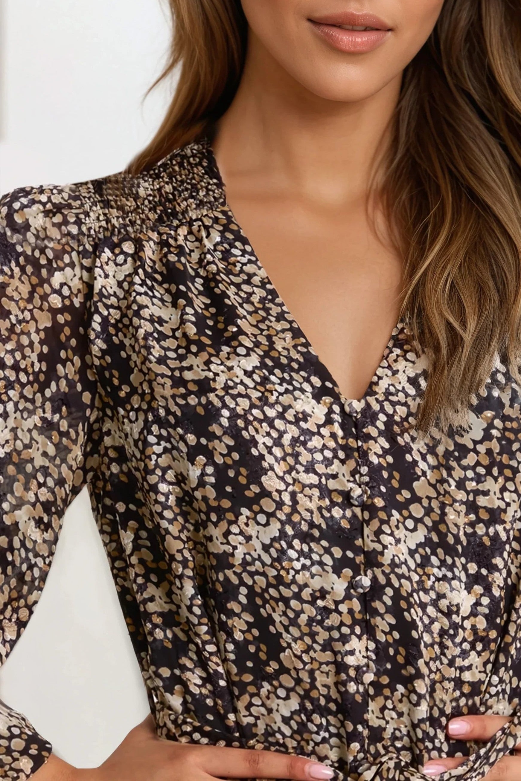 Black Spotty Belted Mini Dress