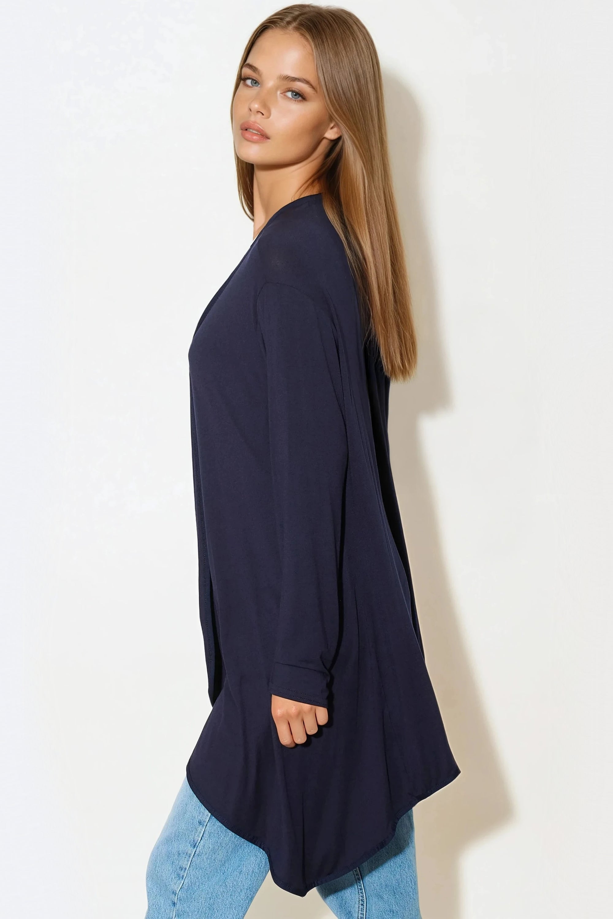 Navy Waterfall Cardigan