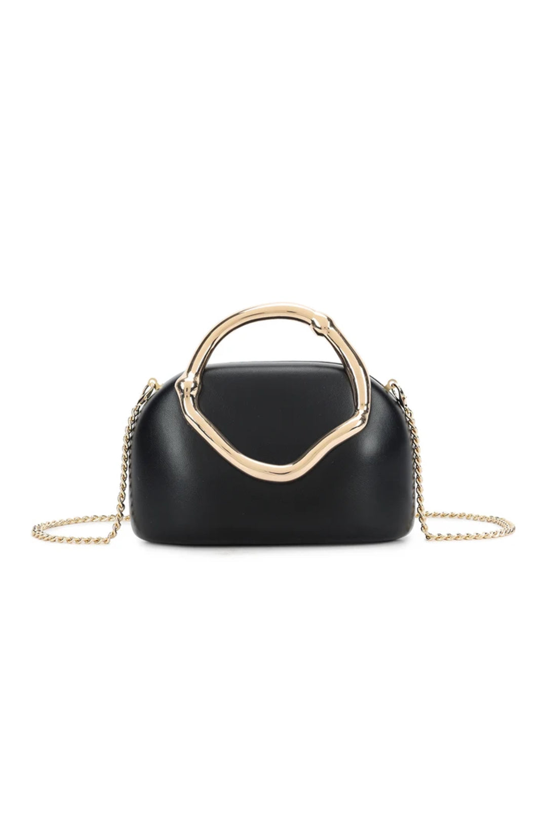 Black Clutch Bag with Handle Design