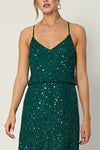 Bria Emerald Green Cami Sequin Maxi Dress