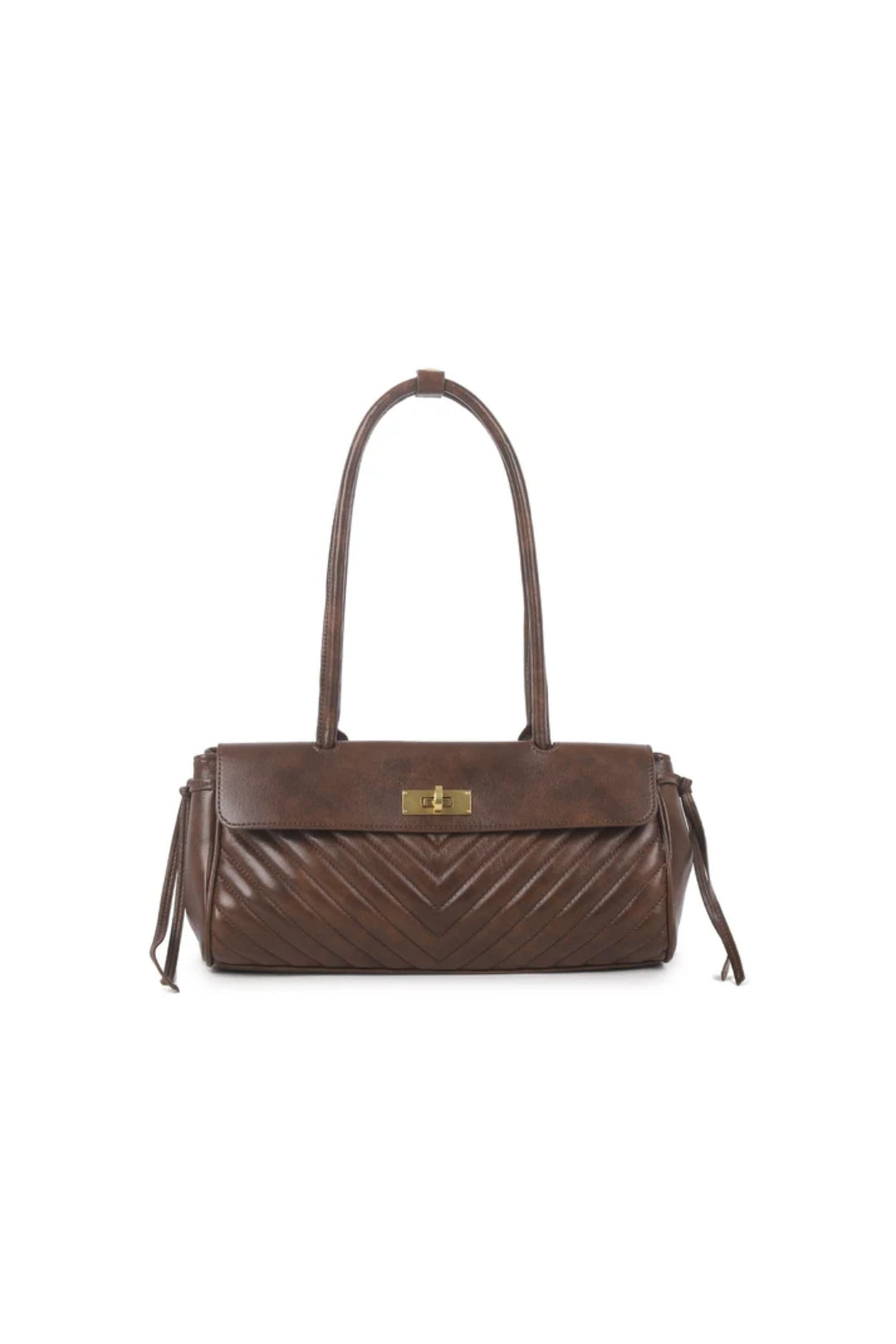 Dark Brown Quilted Shoulder Bag