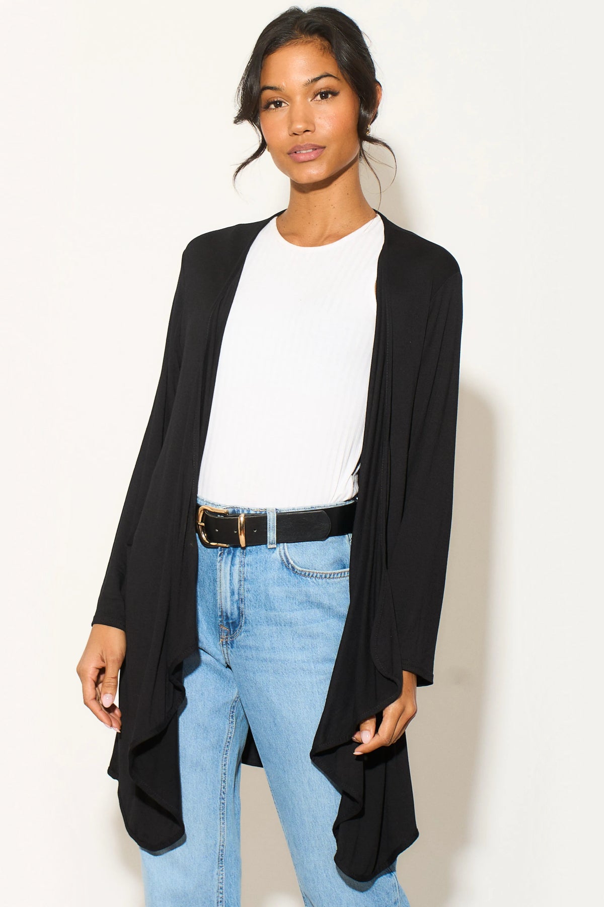 Black Waterfall Cardigan