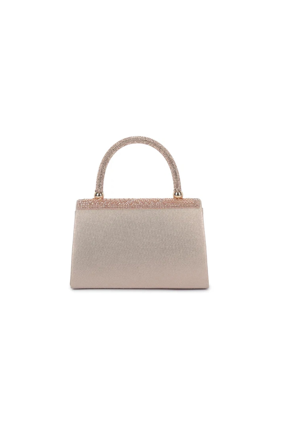 Rose Gold Embellished Top Handle Bag