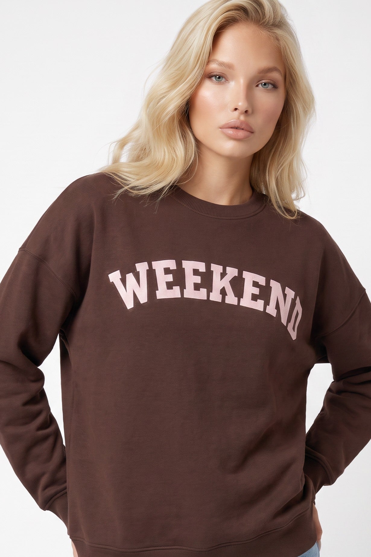 Brown Weekend Cotton Sweatshirt