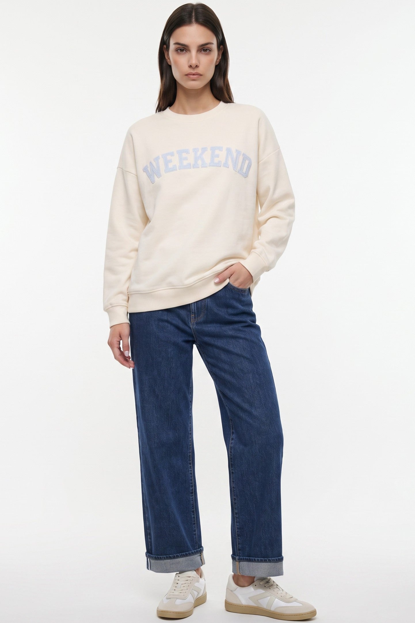 Ivory Weekend Cotton Sweatshirt