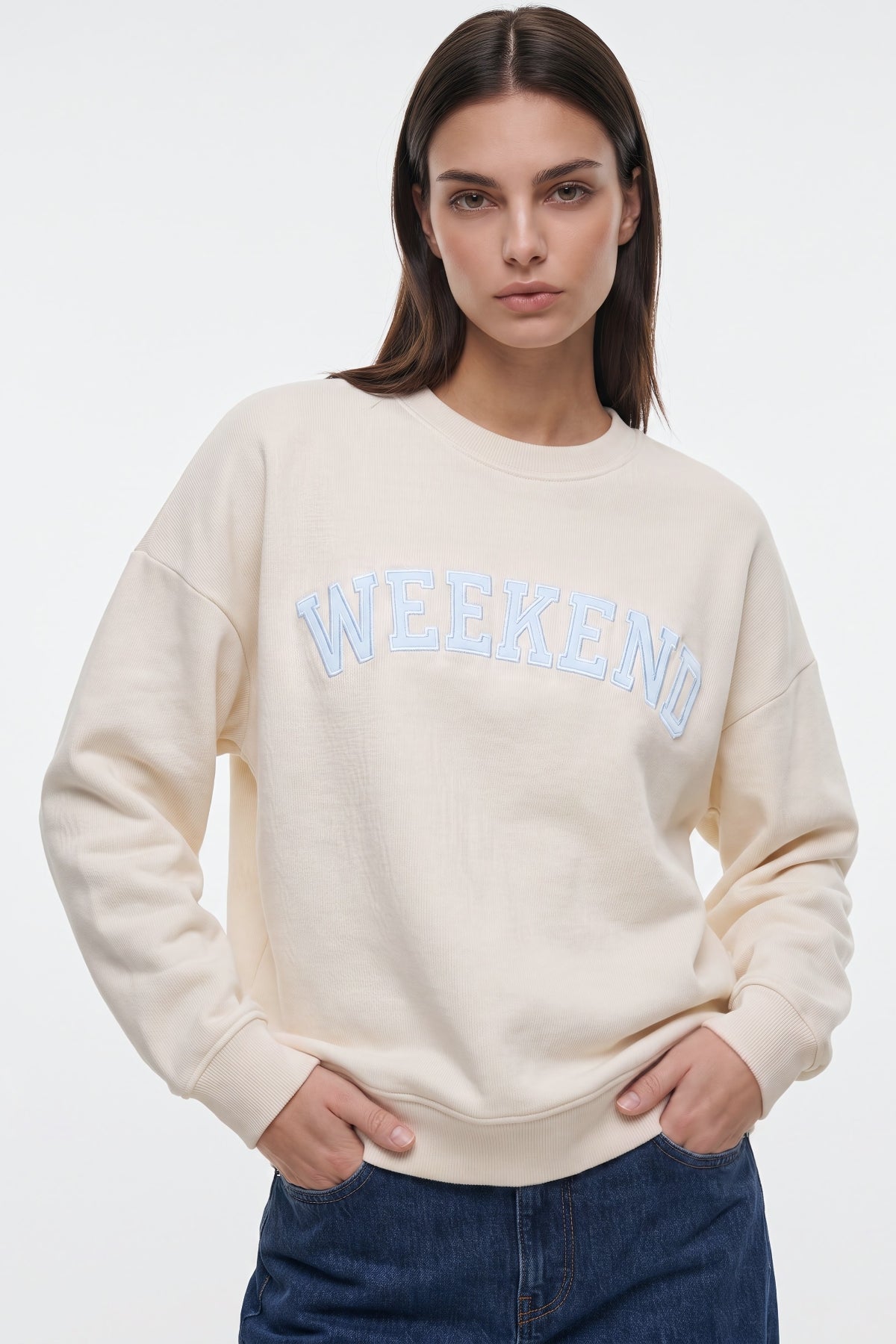 Ivory Weekend Cotton Sweatshirt