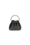 Black Embellished Top Handle Evening Bag