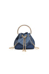 Navy Embellished Top Handle Evening Bag