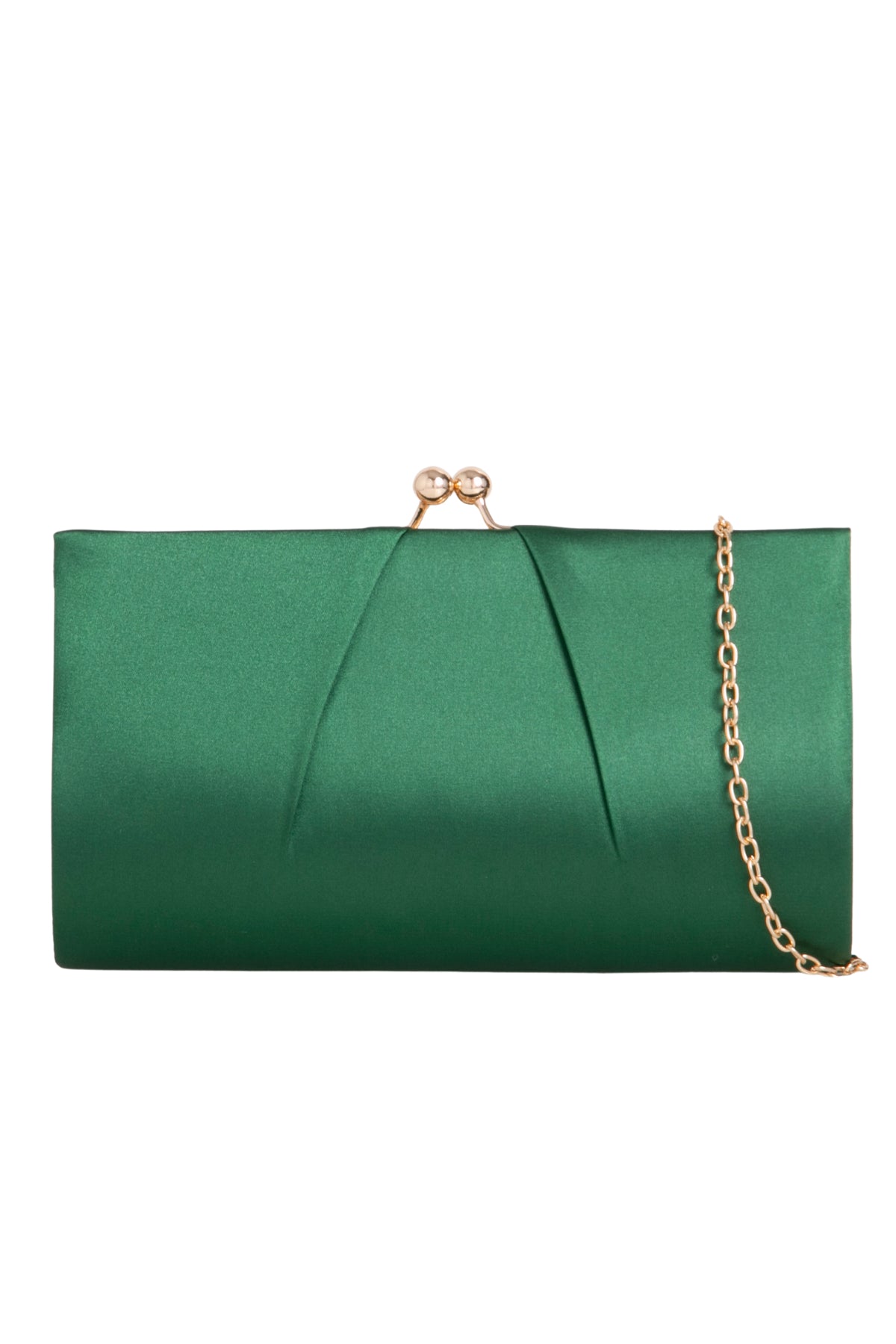 Forest Green Satin Clutch Bag