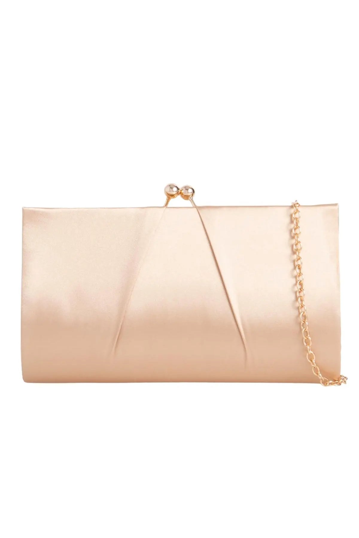 Gold Satin Clutch Bag