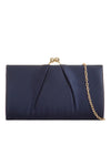 Navy Satin Clutch Bag