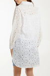 White Broderie Anglaise Cuff Shirt