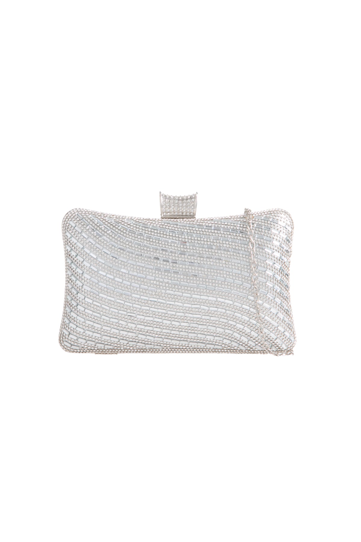 Silver Diamnate Clutch Bag