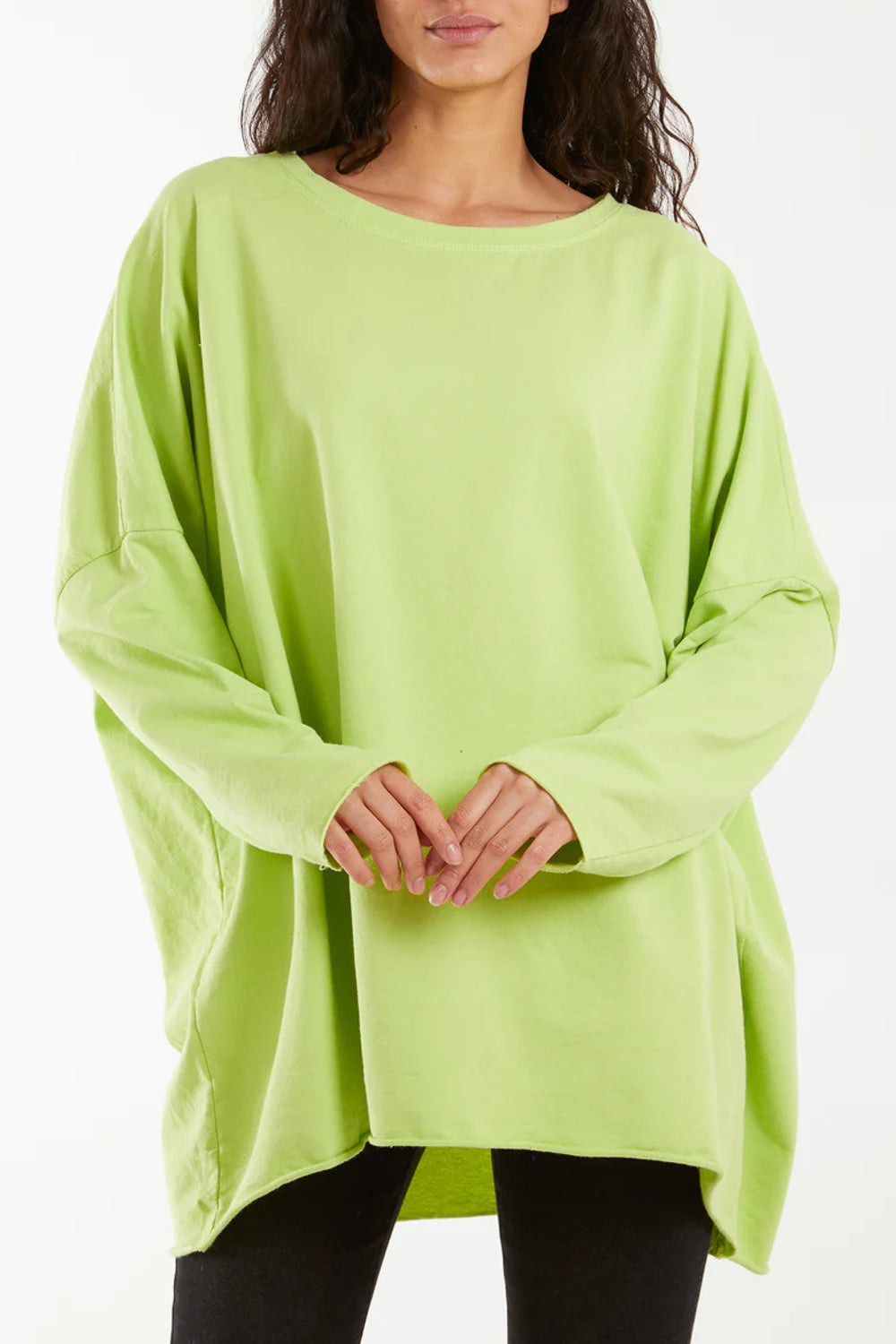 Lime Oversized Cotton Sweat Top
