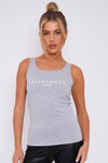 Grey Logo Round Neck Vest Top