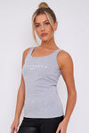 Grey Logo Round Neck Vest Top