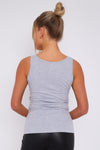 Grey Logo Round Neck Vest Top