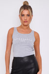 Grey Logo Round Neck Vest Top