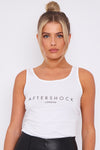 White Logo Round Neck Vest Top