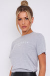 Grey Logo Short Sleeve Round Neck T-Shirt