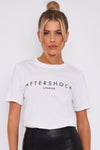 White Logo Short Sleeve Round Neck T-Shirt