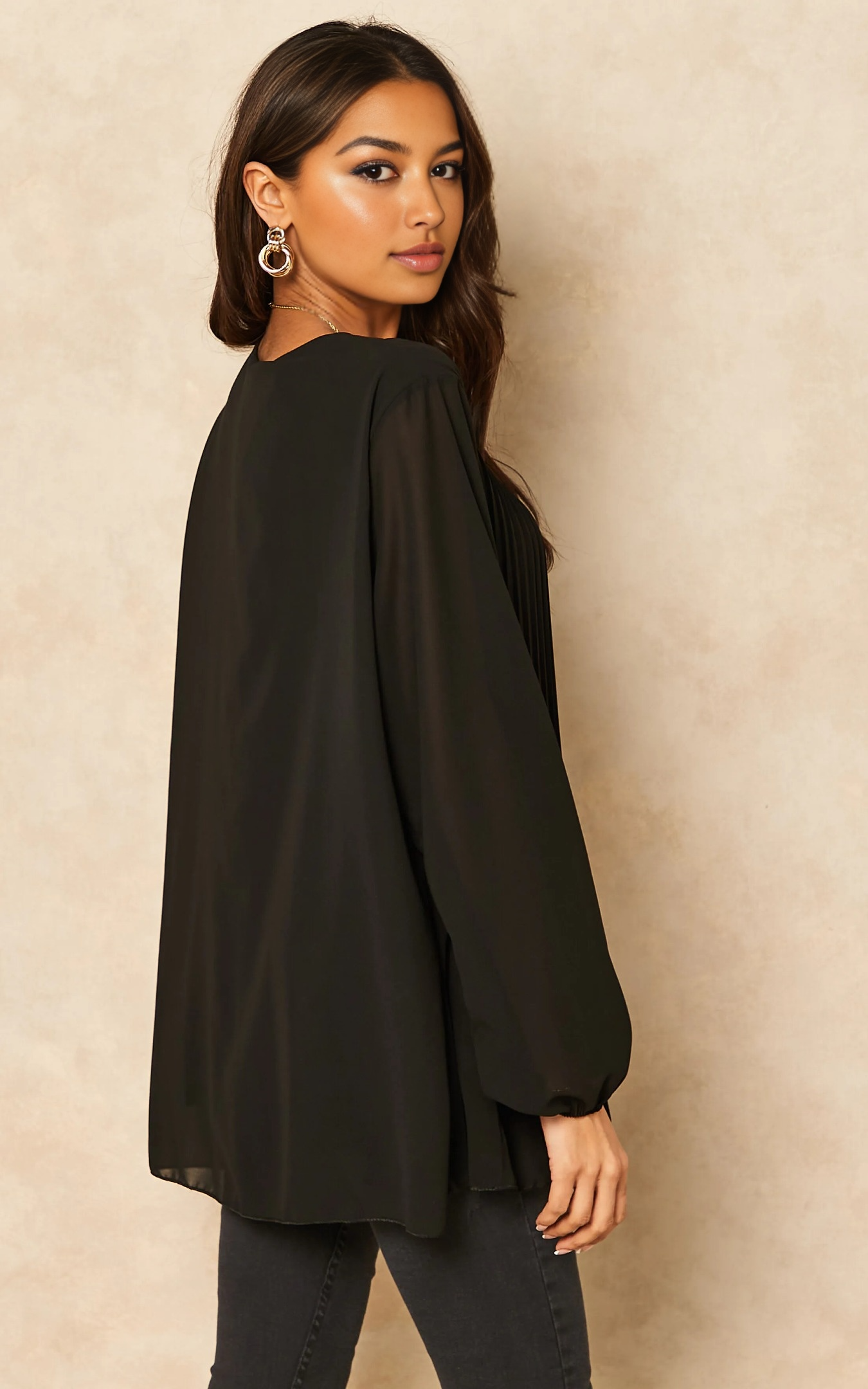 Black long sleeve blouse discount